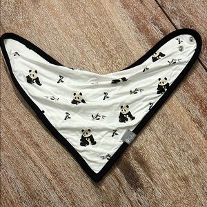 Kyte Baby Bamboo Bandana Bib | Panda Print | Adjustable Snap
